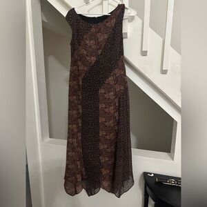 Positive Attitude Asymmetrical Dress in Black and Brown